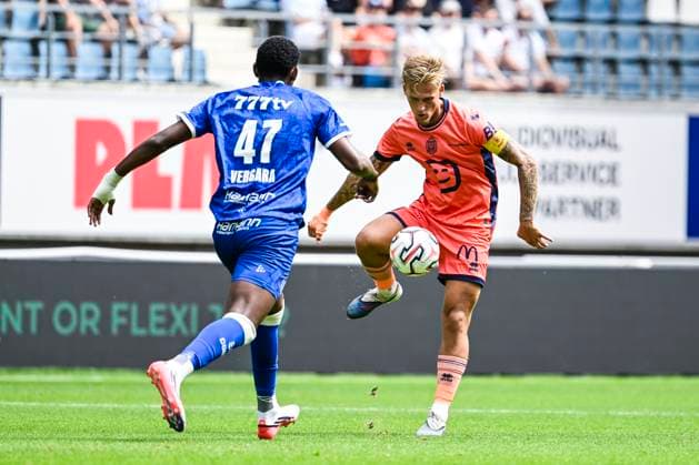 KAA Gent v KV Mechelen - Jupiler Pro League GENT, BELGIUM - AUGUST 09 : Hammar Fredrik midfielder of KV Mechelen pictured in action during the Jupiler Pro League match between KAA Gent and KV Mechelen on August 9, 2026 in Gent, Belgium, 09 08 2026 Gent Belgium  Copyright: xTgox