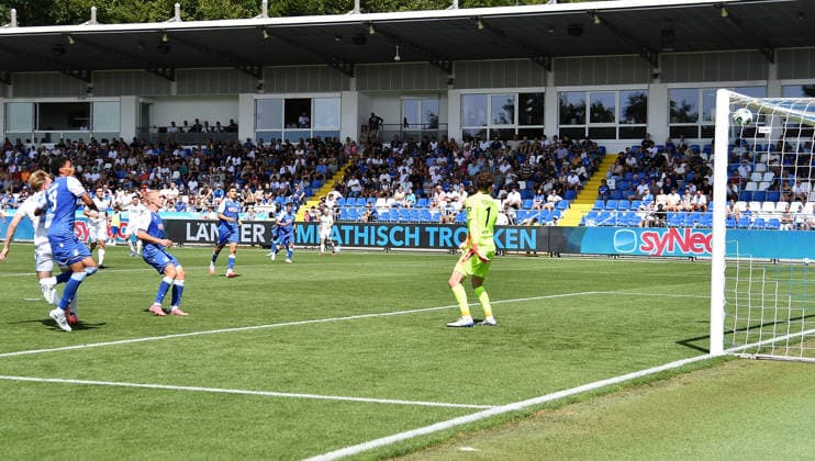 09.08.2026, xhbx, Fussball 3.Liga, TSG 1899 Hoffenheim U23 - Hansa Rostock v.l. Goal scored, Tor zum 1:2 durch Andreas Voglsammer (Hansa Rostock) (DFL DFB REGULATIONS PROHIBIT ANY USE OF PHOTOGRAPHS as IMAGE SEQUENCES and or QUASI-VIDEO) Hoffenheim *** August 9, 2026, xhbx, Soccer 3rd Division, TSG 1899 Hoffenheim U23 vs. Hansa Rostock: Goal scored—Andreas Voglsammer scores the 1-2 goal for Hansa Rostock. DFL and DFB regulations prohibit any use of photographs as image sequences and or quasi-video. Hoffenheim