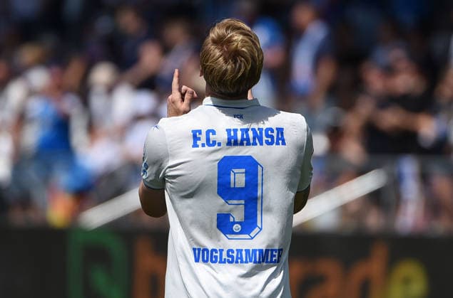 09.08.2026, xhbx, Fussball 3.Liga, TSG 1899 Hoffenheim U23 - Hansa Rostock v.l. Torjubel, Goal celebration, celebrate the goal 1:2 durch Andreas Voglsammer (Hansa Rostock) (DFL DFB REGULATIONS PROHIBIT ANY USE OF PHOTOGRAPHS as IMAGE SEQUENCES and or QUASI-VIDEO) Hoffenheim *** August 9, 2026, xhbx, Soccer 3rd Division, TSG 1899 Hoffenheim U23 vs. Hansa Rostock (left) Goal celebration, Goal celebration, celebrating the goal 1-2 by Andreas Voglsammer, Hansa Rostock. DFL and DFB regulations prohibit any use of photographs as image sequences and or quasi-video. Hoffenheim
