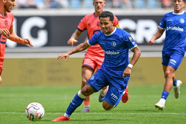 260809 AA Gent vs KV Mechelen Momodou Sonko (11) of AA Gent pictured during the Jupiler Pro League season 2026 - 2027 matchday 1 game between AA Gent and KV Mechelen on August 9 , 2026 in Gent, Belgium. (Photo by David Catry Isosport) Gent Belgium  Copyright: xDavidxCatryx 20260809DC2_8808