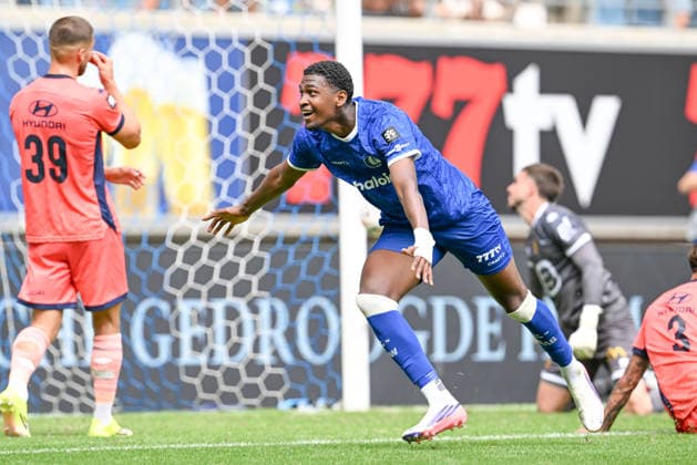 260809 AA Gent vs KV Mechelen Josue Vergara (47) of AA Gent celebrates after scoring the 2-0 goal during the Jupiler Pro League season 2026 - 2027 matchday 1 game between AA Gent and KV Mechelen on August 9 , 2026 in Gent, Belgium. (Photo by David Catry Isosport) Gent Belgium  Copyright: xDavidxCatryx 20260809DC2_9553