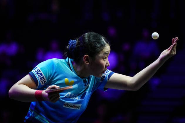 (260809) -- YOKOHAMA, Aug. 9, 2026 -- Harimoto Miwa of Japan serves during the women s singles final match between Harimoto Miwa of Japan and Chen Xingtong of China at the WTT Champions Yokohama 2026 in Yokohama, Japan, Aug. 9, 2026. ) (SP)JAPAN-YOKOHAMA Table tennis, Tischtennis WTT CHAMPIONS YOKOHAMA-WOMEN S SINGLES JiaxHaocheng 