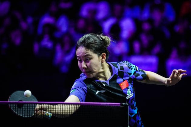(260809) -- YOKOHAMA, Aug. 9, 2026 -- Chen Xingtong of China hits a return during the women s singles final match between Harimoto Miwa of Japan and Chen Xingtong of China at the WTT Champions Yokohama 2026 in Yokohama, Japan, Aug. 9, 2026. ) (SP)JAPAN-YOKOHAMA Table tennis, Tischtennis WTT CHAMPIONS YOKOHAMA-WOMEN S SINGLES JiaxHaocheng 