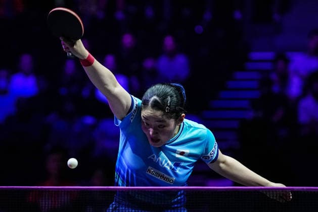 (260809) -- YOKOHAMA, Aug. 9, 2026 -- Harimoto Miwa of Japan hits a return during the women s singles final match between Harimoto Miwa of Japan and Chen Xingtong of China at the WTT Champions Yokohama 2026 in Yokohama, Japan, Aug. 9, 2026. ) (SP)JAPAN-YOKOHAMA Table tennis, Tischtennis WTT CHAMPIONS YOKOHAMA-WOMEN S SINGLES JiaxHaocheng 