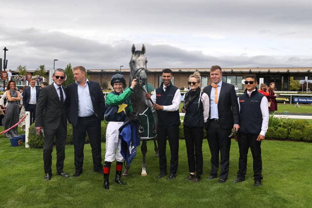REPRO FREE *PRESS RELEASE NO REPRODUCTION FEE* EDITORIAL USE ONLY August Series Keeneland Phoenix Stakes, Curragh Racecourse, Kildare 9 8 2026 Push the Boat Out ridden by Colin Keane winner of The Follow Us On Instagram @ GuidenstownStud Irish EBF Maiden with winning connections Push the Boat Out ridden by Colin Keane winner of The Follow Us On Instagram @ GuidenstownStud Irish EBF Maiden with winning connections 9 8 2026  Copyright: xJimxKEOGHx CU9I7977 copy