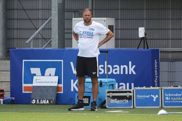 09.08.2026, xhbx, Fussball 3.Liga, TSG 1899 Hoffenheim U23 - Hansa Rostock v.l. Trainer Daniel Brinkmann (Hansa Rostock) (DFL DFB REGULATIONS PROHIBIT ANY USE OF PHOTOGRAPHS as IMAGE SEQUENCES and or QUASI-VIDEO) Hoffenheim *** August 9, 2026, xhbx, Soccer 3rd Division, TSG 1899 Hoffenheim U23 vs. Hansa Rostock; Coach Daniel Brinkmann, Hansa Rostock; DFL and DFB regulations prohibit any use of photographs as image sequences and or quasi-video; Hoffenheim