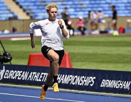 Belgian Adrien Quartier pictured in action during a training session in preparation of the European Athletics Championships (August 10ï¿½18), in Birmingham, United Kingdom, on Sunday 09 August 2026. ERICxLALMAND  x183014444x