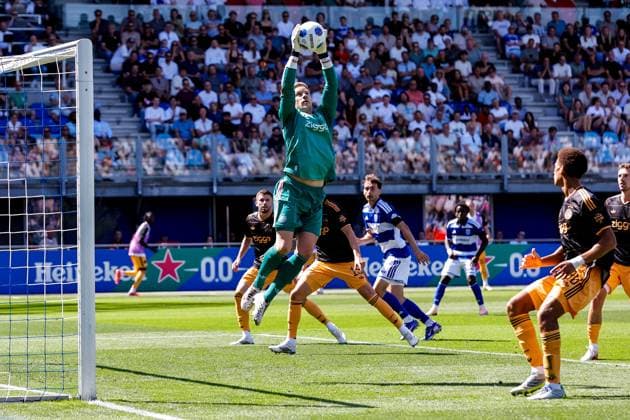 ZWOLLE , 09-08-2026 , MAC3park stadion , season 2026 2027 , Dutch Eredivisie football , match between PEC Zwolle and Ajax , picture shows Ajax goalkeeper Marc-Andre ter Stegen catches the ball PEC - Ajax  x205581088x Copyright: