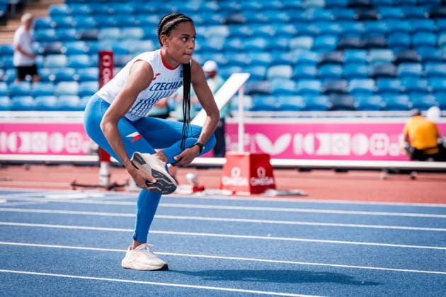European Athletics Championships in Birmingham, United Kingdom, August 9, 2026. Czech team training session. 400-meter runner Lurdes Gloria Manuel. (CTKxPhoto JaroslavxSvoboda) CTKPhotoP2026080902485  CTKPhotoP2026080902485
