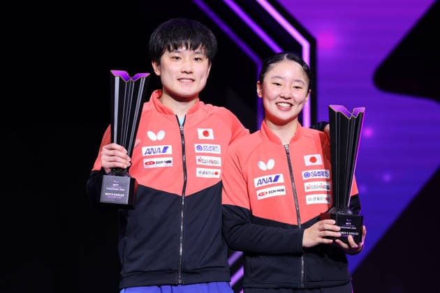(L-R) Tomokazu Harimoto, Miwa Harimoto (JPN), AUGUST 9, 2026 - Table tennis, Tischtennis : WTT Champions Yokohama 2026 Men s & Women s Award Ceremony at Yokohama BUNTAI, Kanagawa, Japan.  aflo_340452133 YUTAKAx