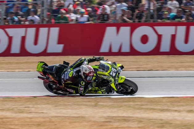 Raul Fernandez (Spain) of the SuperFile Trackhouse MotoGP Team ( 25) on his way to winning the MotoGP Race at Round 12 of the 2026 Qatar Airways Grand Prix of Great Britain at Silverstone Circuit, Towcester, England on the 9 August 2026.  Copyright: xDavidxHornx PMI-7310-0281