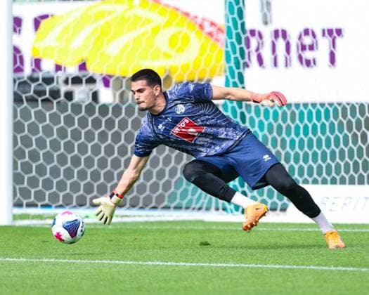 9. August 2026, Fussball, Brack Super League 2026 27, Runde 3, FC St. Gallen 1879 gegen FC Luzern, Berit Sitterstadion, St. Gallen, Schweiz Simon Simoni (1, FC Luzern) beim Aufwärmen Photo: Urs Ottiger *** August 9, 2026, Soccer, Brack Super League 2026–27, Round 3, FC St. Gallen 1879 vs. FC Lucerne, Berit Sitter Stadium, St. Gallen, Switzerland. Simon Simoni 1, FC Lucerne warming up. Photo by Urs Ottiger