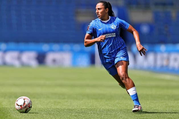Brighton and Hove Albion Women v Paris Saint-Germain Women Pre-Season Friendly Manuela Vanegas of Brighton and Hove Albion Women during the Pre-Season Friendly match at the American Express Stadium, Brighton and Hove 09 08 2026 UK Newspapers OUT Copyright: xNeilxHolmesx FIL-23742-0024
