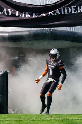 AMERICAN FOOTBALL - EFA, Raiders vs Musketeers INNSBRUCK,AUSTRIA,09.AUG.26 - AMERICAN FOOTBALL - EFA, Raiders Tirol vs Paris Musketeers. Image shows Felix Kantner (Raiders).  GEPAxpictures xOleskiixMarusyk
