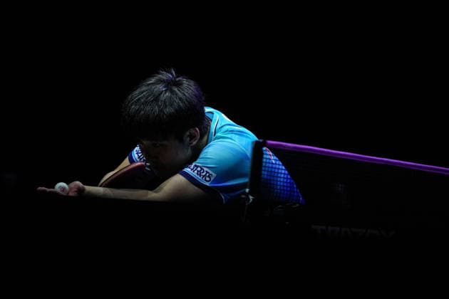 (260809) -- YOKOHAMA, Aug. 9, 2026 -- Harimoto Tomokazu of Japan serves during the men s singles final match between Harimoto Tomokazu of Japan and Oh Junsung of South Korea at the WTT Champions Yokohama 2026 in Yokohama, Japan, Aug. 9, 2026. ) (SP)JAPAN-YOKOHAMA Table tennis, Tischtennis WTT CHAMPIONS YOKOHAMA-MEN S SINGLES JiaxHaocheng 