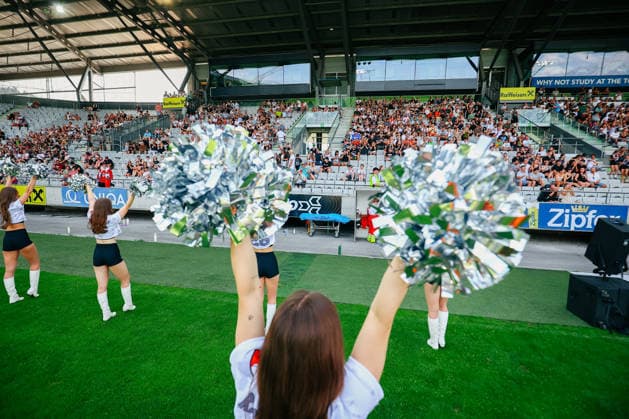 AMERICAN FOOTBALL - EFA, Raiders vs Musketeers INNSBRUCK,AUSTRIA,09.AUG.26 - AMERICAN FOOTBALL - EFA, Raiders Tirol vs Paris Musketeers. Image shows cheerleaders and fans.  GEPAxpictures xOleskiixMarusyk