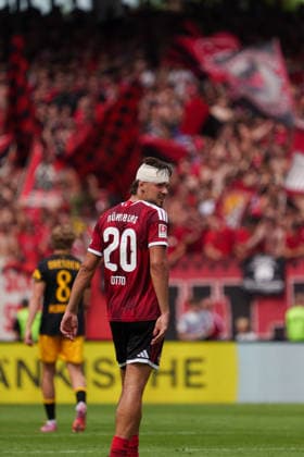 Fynn Otto (1. FC Nuernberg, 20), GER, 1. FC Nuernberg vs. Dynamo Dresden, Fussball, 2. Bundesliga, 1. Spieltag, Saison 2026 2027, 09.08.2026, DFL REGULATIONS PROHIBIT ANY USE OF PHOTOGRAPHS AS IMAGE SEQUENCES AND OR QUASI-VIDEO, GER, 1. FC Nuernberg vs. Dynamo Dresden, Fussball, 2. Bundesliga, 1. Spieltag, Saison 2026 2027, 09.08.2026, Nuernberg *** Fynn Otto, 1. FC Nuremberg, 20, GER, 1. FC Nuremberg vs. Dynamo Dresden, Soccer, 2. Bundesliga, Matchday 1, 2026–2027 Season, August 9, 2026, DFL regulations prohibit any use of photographs as image sequences and or quasi-video, GER, 1. FC Nuremberg vs. Dynamo Dresden, soccer, 2. Bundesliga, Matchday 1, 2026–2027 season, August 9, 2026, Nuremberg Copyright: xEibner-Pressefoto MaxxVogelx EP_MVL