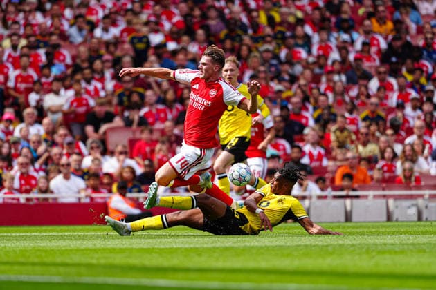 Viktor Gyökeres (FC Arsenal, 14), Filippo Mane (Borussia Dortmund, 39) GER, FC Arsenal vs. Borussia Dortmund, Fußball, Emirates Cup 2026, Saison 2026 2027, 09.08.2026 GER, FC Arsenal vs. Borussia Dortmund, Fußball, Emirates Cup 2026, Saison 2026 2027, 09.08.2026 London *** Viktor Gyökeres, Arsenal, 14; Filippo Mane, Borussia Dortmund, 39 (GER); Arsenal vs. Borussia Dortmund, Soccer, Emirates Cup 2026, 2026–2027 Season, August 9, 2026 GER, Arsenal FC vs. Borussia Dortmund, Soccer, Emirates Cup 2026, 2026–2027 Season, August 9, 2026 London Copyright: xEibner-Pressefoto MarcelxvonxFehrnx EP_MFN_P