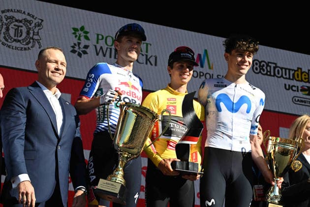 09-08-2026 Tour De Pologne; Tappa 07 Wieliczka - Wieliczka; 2026, Tudor; 2026, Red Bull - Bora Hansgrohe; 2026, Movistar; Brenner, Marco; Fisher Black, Finn; Romeo Abad, Ivan; Nawrocki, Karol; Wieliczka; 