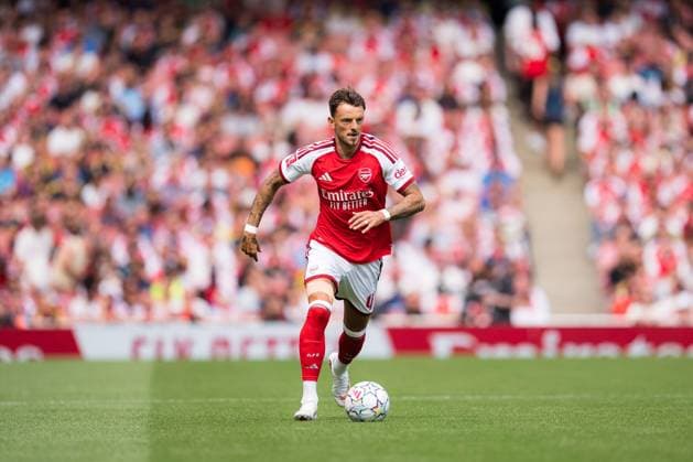 Ben White of Arsenal in action Arsenal vs Borussia Dortmund, Emirates Cup, Final, Emirates Stadium, London, UK - 09 Aug 2026London Emirates Stadium United Kingdom  Copyright: xWiredxPhotos Shutterstockx 17058922w