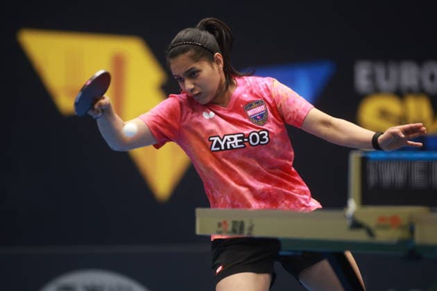 2026 WTT Europe Smash - Sweden - Qualifications Day 2 Diya Chitale of India competes against Divyanshi Bhowmick of India during the women s singles qualifying round 2 at the 2026 Europe Smash at the Baltiska Hallen in Malmo, Sweden, on August 9, 2026. Malmo Sweden  Copyright: xRemyxGrosx originalFilename:gros-europesm260809_npuhF.jpg