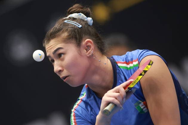2026 WTT Europe Smash - Sweden - Qualifications Day 2 Gaia Monfardini of Italy competes against Yoo Yerin of South Korea during the women s singles qualifying round 2 at the 2026 Europe Smash at the Baltiska Hallen in Malmo, Sweden, on August 9, 2026. Malmo Sweden  Copyright: xRemyxGrosx originalFilename:gros-europesm260809_np5Vp.jpg
