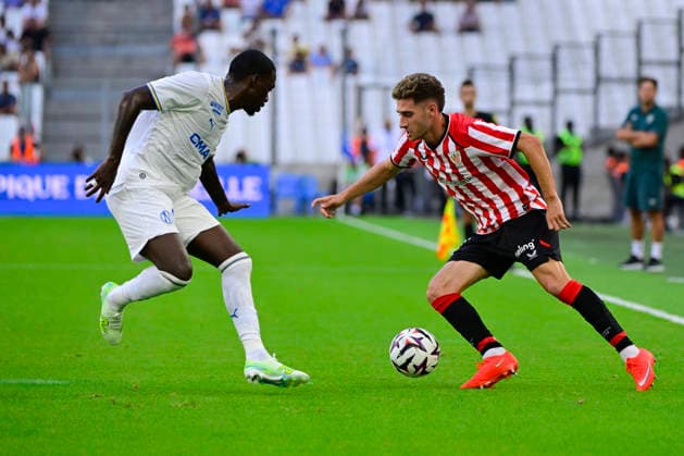 FOOTBALL : Olympique de Marseille VS Athletic Club Bilbao - 09 08 2026 Robert Navarro (ATH) - Pre-season friendly between Olympique de Marseille and Athletic Club Bilbao on August 9, 2026 at the CEPAC Velodrome Stadium in Marseille. MarseilleFrance  Copyright: xWilliamxCannarellax