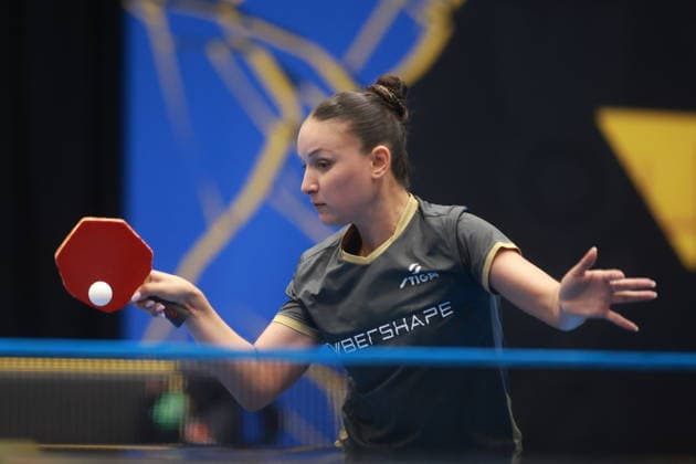 2026 WTT Europe Smash - Sweden - Qualifications Day 2 Audrey Zarif of France competes against Ho Tin-Tin of England during the women s singles qualifying round 2 at the 2026 Europe Smash at the Baltiska Hallen in Malmo, Sweden, on August 9, 2026. Malmo Sweden  Copyright: xRemyxGrosx originalFilename:gros-europesm260809_npIYo.jpg