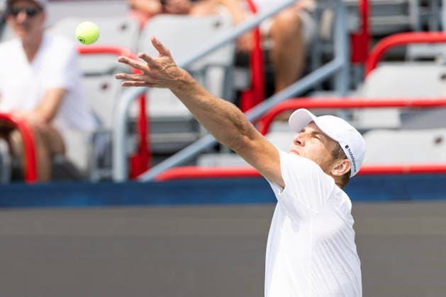 August 9, 2026, Montreal, Quebec, Canada: TALLON GRIEKSPOOR from Nederlands serving in match against Daniel Merida from Spain in round of 16 at Canadian Open at IGA stadium in Montreal, Quebec, Canada on 2026-08-09 Montreal Canada - ZUMAl189 20260809_zsp_l189_005 Copyright: xYannickxLegarex