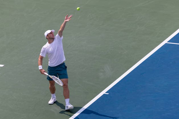 August 9, 2026, Montreal, Quebec, Canada: TALLON GRIEKSPOOR from Nederlands serving in match against Daniel Merida from Spain in round of 16 at Canadian Open at IGA stadium in Montreal, Quebec, Canada on 2026-08-09 Montreal Canada - ZUMAl189 20260809_zsp_l189_014 Copyright: xYannickxLegarex