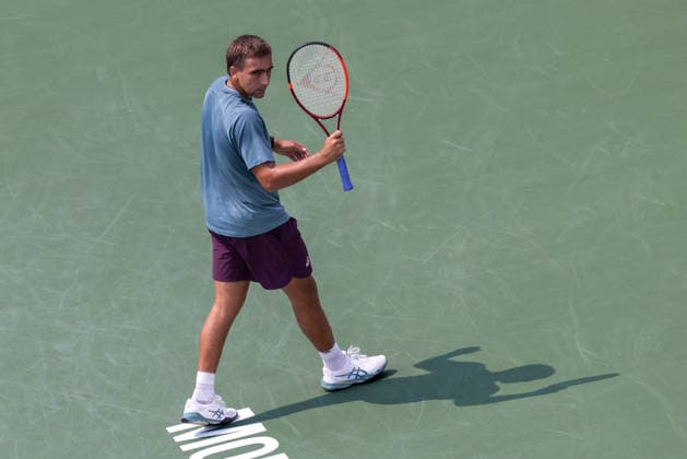August 9, 2026, Montreal, Quebec, Canada: DANIEL MERIDA from Spain reaction in match against Tallon Griekspoor from Nederlands in round of 16 at Canadian Open at IGA stadium in Montreal, Quebec, Canada on 2026-08-09 TENNIS: Canadian Open Montreal 2026  - ZUMAl189 20260809_zsp_l189_026 Copyright: xYannickxLegarex