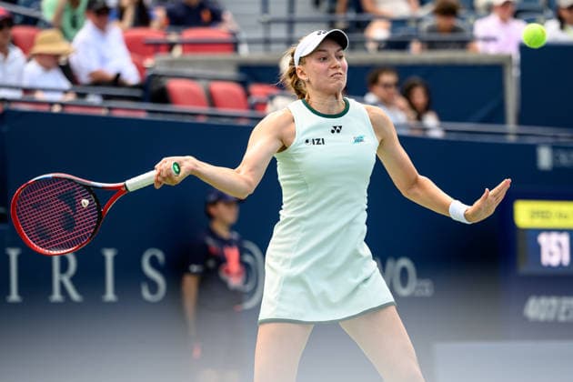 August 9, 2026, Toronto, Ontario, Canada: ELENA RYBAKINA of Kazakhstan returns the ball during her round-of-16 match against Liudmila Samsonova at the National Bank Open, part of the Hologic WTA, Tennis Damen Tour at Sobeys Stadium. Tennis 2026: WTA 1000 National Bank Open Presented By Rogers.  - ZUMAr228 20260809_znp_r228_009 Copyright: xVasiliyxRyabykhx