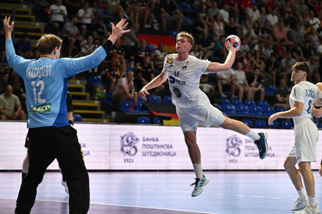 GERMANY vs SLOVENIA JAKA PODVRSIC handball U18 Gernany national team, Nationalteam vs Slovenia during EHF U18 European Championship, EM, Europameisterschaft final match at Aleksandar Nikolic Pionir hall, Belgrade 09.08.2026 Foto: HANDBALL, SERBIA, EHF EUROPEAN U18 CHAMPIONSHIP, GERMANY, SLOVENIA Belgrade Aleksandar Nikolic Pionir arena Serbia Copyright: xMarkoxMetlasx xMNxPressx