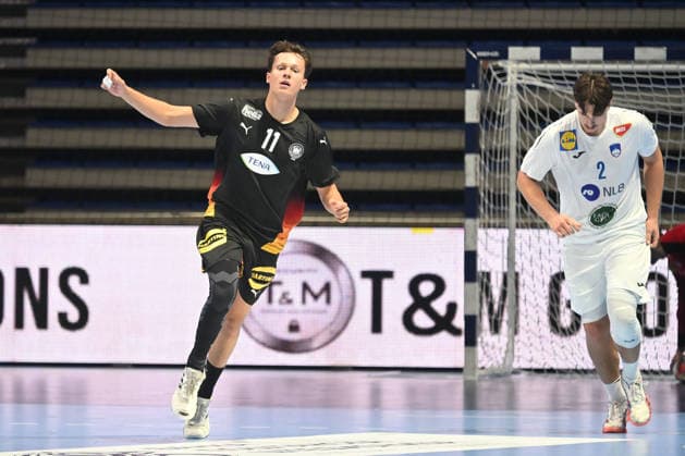GERMANY vs SLOVENIA VINCENT FACIEJEW handball U18 Gernany national team, Nationalteam vs Slovenia during EHF U18 European Championship, EM, Europameisterschaft final match at Aleksandar Nikolic Pionir hall, Belgrade 09.08.2026 Foto: HANDBALL, SERBIA, EHF EUROPEAN U18 CHAMPIONSHIP, GERMANY, SLOVENIA Belgrade Aleksandar Nikolic Pionir arena Serbia Copyright: xMarkoxMetlasx xMNxPressx