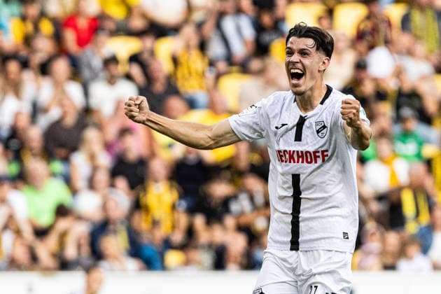 3.Liga: Alemannia Aachen - SC Verl; 09.08.2026 SC Verl bejubelt das Tor, 0:1 durch Felix Vogler (SC Verl, 27) 3.Liga: Alemannia Aachen - SC Verl; Tivoli, Aachen; 09.08.2026 DFB regulations prohibit any use of photographs as image sequences and or quasi video. *** 3rd Division: Alemannia Aachen vs. SC Verl, August 9, 2026. SC Verl celebrates the goal—0–1 by Felix Vogler (SC Verl), 27 3rd Division Alemannia Aachen vs. SC Verl, Tivoli, Aachen, August 9, 2026. DFB regulations prohibit any use of photographs as image sequences and or quasi-video. Copyright: xBEAUTIFULxSPORTS Buriakovx