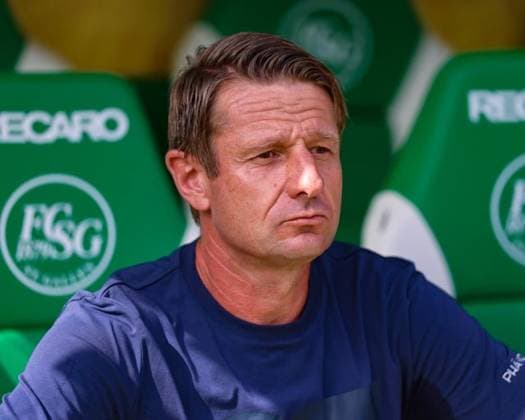 9. August 2026, Fussball, Brack Super League 2026 27, Runde 3, FC St. Gallen 1879 gegen FC Luzern, Berit Sitterstadion, St. Gallen, Schweiz Jörg Â«UdoÂ» Portmann (Cheftrainer, FC Luzern) Photo: Urs Ottiger *** August 9, 2026, Soccer, Brack Super League 2026–27, Round 3, FC St. Gallen 1879 vs. FC Lucerne, Berit Sitter Stadium, St. Gallen, Switzerland; Jörg Udo Portmann, Head Coach, FC Lucerne; Photo by Urs Ottiger