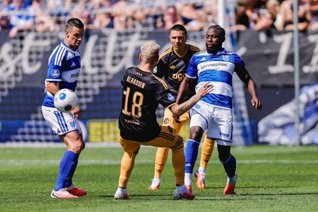 ZWOLLE , 09-08-2026 , MAC3park stadion , season 2026 2027 , Dutch Eredivisie football , match between PEC Zwolle and Ajax , picture shows PEC Zwolle player Nick Viergever, Ajax player Davy Klaassen, PEC Zwolle player Sherel Floranus PEC - Ajax  x205588889x Copyright: