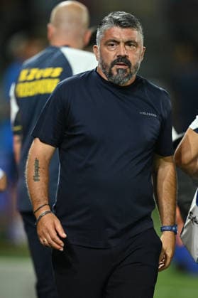 IPA87360968 - Gennaro Gattuso, head coach of S.S. Lazio, attends a preseason friendly match between Frosinone Calcio and S.S. Lazio at the Benito Stirpe Stadium on August 9, 2026, in Frosinone, Italy.  Copyright: xDomenicoxCippitelli IPAxSportx xx 87360968