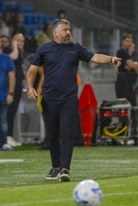 Lazio™s head coach Gennaro Gattuso during the 2026 2027 season pre-season friendly football match between Frosinone and SS Lazio at the Benito Stirpe stadium in Frosinone Italy - Sunday, August 09, 2026 - Soccer ( Photo by Fabrizio Corradetti LaPresse )  Copyright: xFabrizioxCorradetti LaPressex
