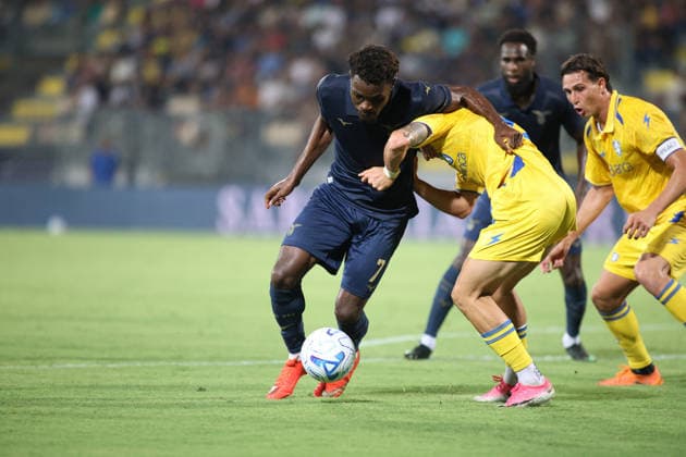 SOCCER - Friendly Match - Frosinone vs. Lazio Photo by IPA ABACAPRESS.COM87361689 - Fisayo Dele-Bashiru, a player for SS Lazio, is in action during the preseason friendly soccer match between Frosinone Calcio and SS Lazio at Benito Stirpe Stadium on August 9, 2026, in Frosinone, Italy. Frosinone Italy  Copyright: xIPAxSport ABACAx