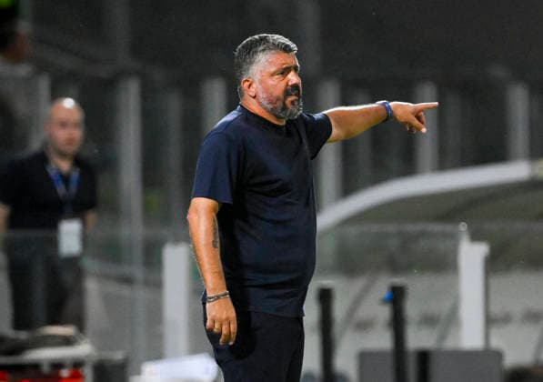 Lazio™s head coach Gennaro Gattuso during the 2026 2027 season pre-season friendly football match between Frosinone and SS Lazio at the Benito Stirpe stadium in Frosinone Italy - Sunday, August 09, 2026 - Soccer ( Photo by Fabrizio Corradetti LaPresse )  Copyright: xFabrizioxCorradetti LaPressex