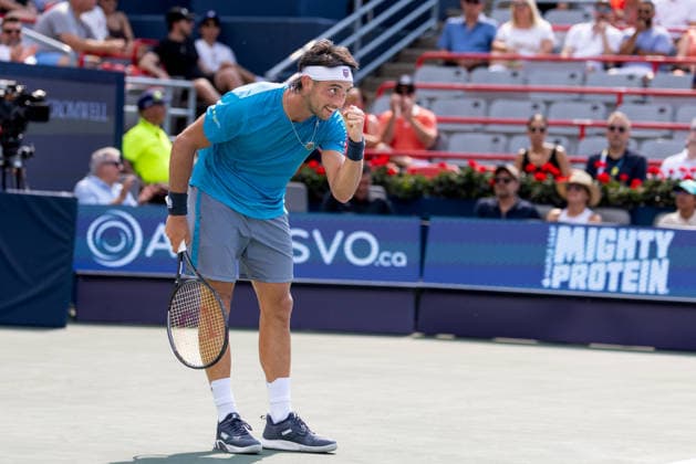 August 9, 2026, Montreal, Quebec, Canada: THIAGO AUGUSTIN TIRANTE from Argentina reaction in match against Learner Tien (12) from USA in round of 16 at Canadian Open at IGA stadium in Montreal, Quebec, Canada on 2026-08-09 Montreal Canada - ZUMAl189 20260809_zsp_l189_088 Copyright: xYannickxLegarex