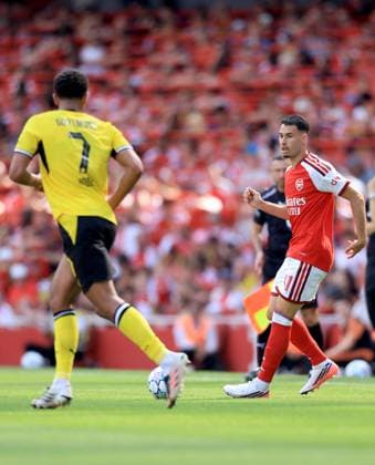 Gabriel Martinelli of Arsenal Arsenal v Borussia Dortmund, Pre Season Friendly, Football, Emirates Stadium, London, UK - 09 Aug 2026London Emirates Stadium United Kingdom EDITORIAL USE ONLY No use with unauthorised audio, video, data, fixture lists, club league logos or live services. Online in-match use limited to 120 images, no video emulation. No use in betting, games or single club league player publications.  Copyright: xGeorgexTewkesbury Shutterstockx 17051143cx