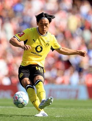Takato Yamamoto of Borussia Dortmund Arsenal v Borussia Dortmund, Pre Season Friendly, Football, Emirates Stadium, London, UK - 09 Aug 2026London Emirates Stadium United Kingdom EDITORIAL USE ONLY No use with unauthorised audio, video, data, fixture lists, club league logos or live services. Online in-match use limited to 120 images, no video emulation. No use in betting, games or single club league player publications.  Copyright: xGeorgexTewkesbury Shutterstockx 17051143cc