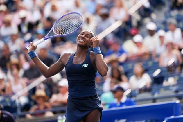 National Bank Open 2026 - Day 9 TORONTO, CANADA - AUGUST 9 : Coco Gauff of the United States gestures after losing a point against Alina Korneeva during the WTA, Tennis Damen 1000 National Bank Open round of 16 match in Toronto, Ontario, Canada on August 9, 2026. Mert Alper Dervis Anadolu Ontario Canada. Editorial use only. Please get in touch for any other usage.  Copyright: x2026xAnadoluxMertxAlperxDervisx