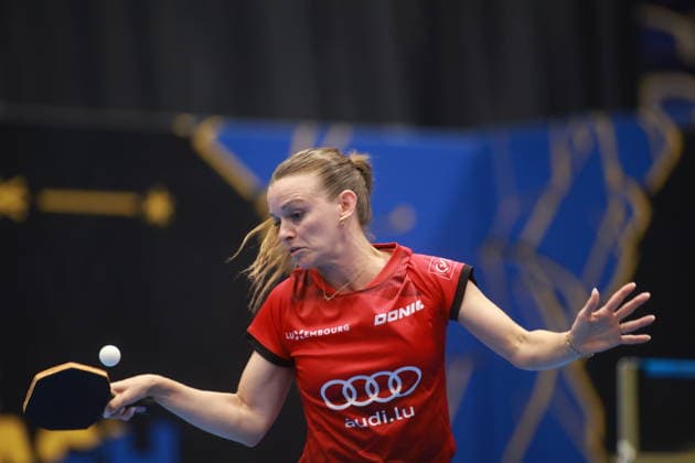 2026 WTT Europe Smash - Sweden - Qualifications Day 2 Sarah De Nutte of Luxembourg competes against Chien Tung-Chuan of Taiwan during the Women s Singles Qualifying Round 3 at the 2026 Europe Smash at the Baltiska Hallen in Malmo, Sweden, on August 9, 2026. Malmo Sweden  Copyright: xRemyxGrosx originalFilename:gros-europesm260809_np3Qs.jpg