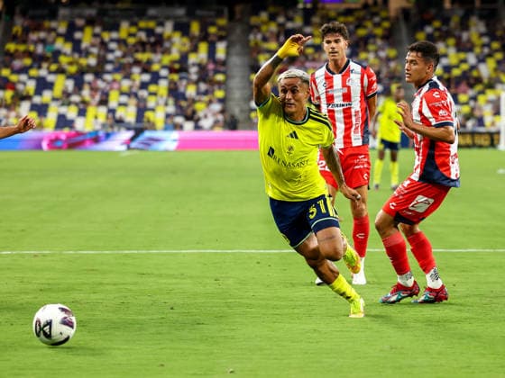August 9, 2026: Nashville SC defender Andy Najar (31) chases the ball as it heads out of bounds during a Leagues Cup match between Atletico de San Luis and Nashville SC at Geodis Park in Nashville, TN. CSM Leagues Cup 2026: Atletico De San Luis Vs Nashville SC AUG 09  - ZUMAc04_ 20260809_zma_c04_084 Copyright: xStephenxFurstx