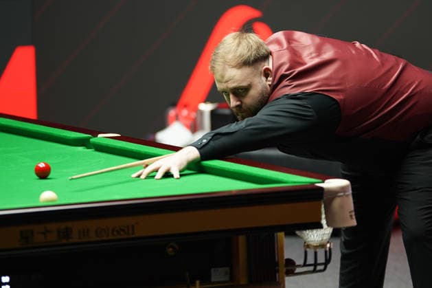 TAIYUAN, CHINA - AUGUST 09: Jackson Page of Wales plays a shot in the Round 1 match against Ronnie O Sullivan of England on day 2 of the 2026 China Open (officially the 2026 Satuo China Open) at the Riverside Sports Centre on August 9, 2026 in Taiyuan, Shanxi Province of China.  Copyright: xTaixChengzhex 111659005502