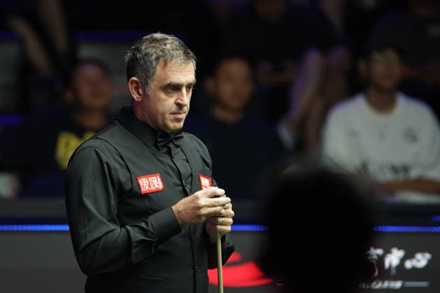 TAIYUAN, CHINA - AUGUST 09: Ronnie O Sullivan of England chalks the cue in the Round 1 match against Jackson Page of Wales on day 2 of the 2026 China Open (officially the 2026 Satuo China Open) at the Riverside Sports Centre on August 9, 2026 in Taiyuan, Shanxi Province of China.  Copyright: xTaixChengzhex 111659005490