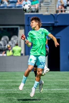 August 9, 2026, Seattle, Washington, USA: Seattle Sounders FC offense Sebastian Gomez (90) during the match between Queretaro and the Seattle Sounders FC in the 2026 Leagues Cup soccer match at Lumen Field, Seattle, Washington Seattle USA - ZUMAj111 20260809_zsp_j111_010 Copyright: xTomxJonesx